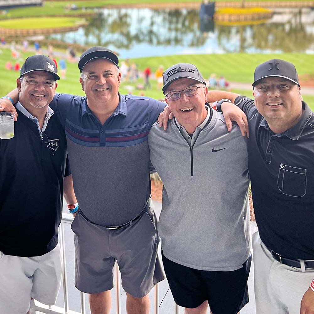 Group of TripNerd clients at a golf event